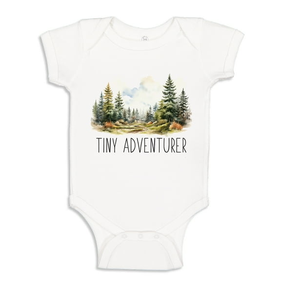 Tiny Adventurer Baby Bodysuit One Piece NB White