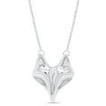 thumbnail image 1 of AFFY Tiny Animal Fox Pendant Necklace For Women in 14k White Gold Over 925 Sterling Silver, 1 of 7