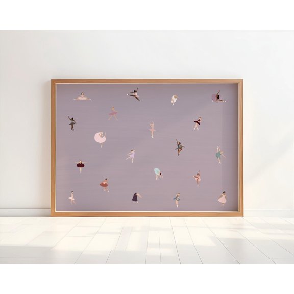 Tiny Ballerinas Minimalist Ballet Dancers Dancer Horizontal Little Wall Art, Girls Room And Gallery Wall Decor