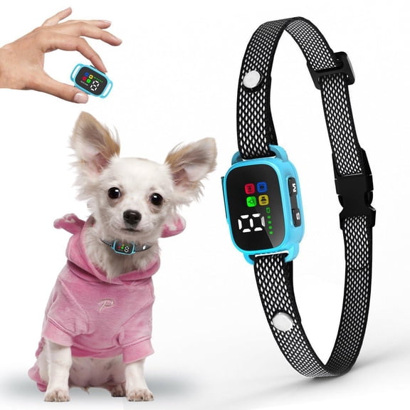 Tiny Bark Collar For Small Dogs 5-15 Lbs And Puppies - No Shock Anti Barking Rechargeable Smart Dog With 7 Sensitivity Levels 3 Beep&vibration Modes (blue)