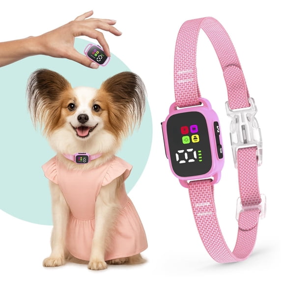 Tiny Bark Collar For Small Dogs 5-15 Lbs And Puppies - No Shock Anti Barking Rechargeable Smart Dog With 7 Sensitivity Levels 3 Beep&vibration Modes (pure Pink)