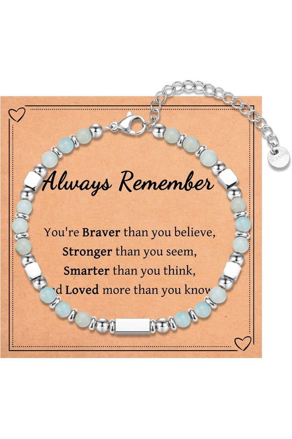 Tiny Beaded Bracelet Gifts for Teen Girls Women, Christmas Stocking Stuffers Easter Birthday Valentines Day Gifts with Inspirational Card