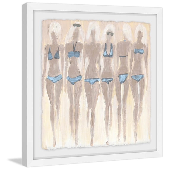 Tiny Blue Bikinis II Framed Painting Print