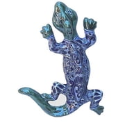 Tiny Blue Garden Ceramic Lizard