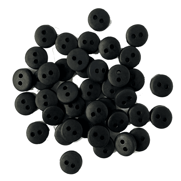 Tiny Buttons For Sewing, Doll Making and Crafts (Black) - 3 Packs