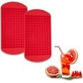 thumbnail image 1 of Tiny Cavity Silicone Ice Cube Tray (2 pack) - Small Mold for Freezer, Cocktails - Stackable, BPA & Odor Free (Red, 1 of 4