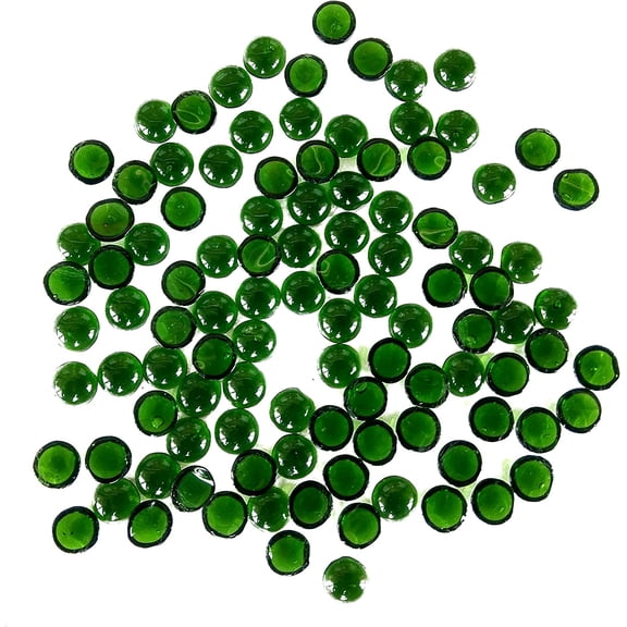 Tiny Centerpieces, Glass Gems for Vase Fillers,Wedding Decoration Pebbles One Side Flat Small 100 pcs (Green) 12 mm