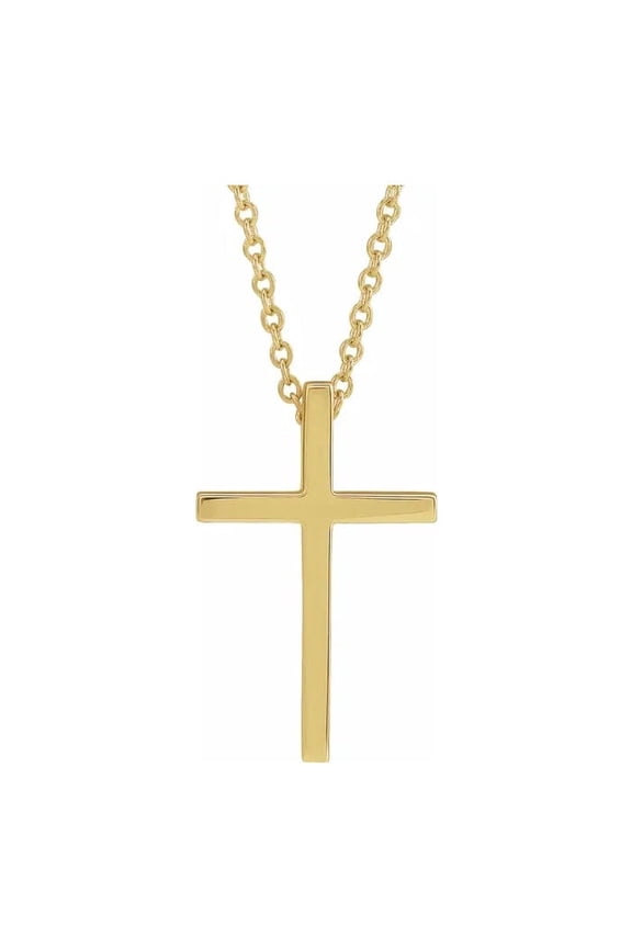Tiny Cross Necklace in 14K Gold with Hidden Bail