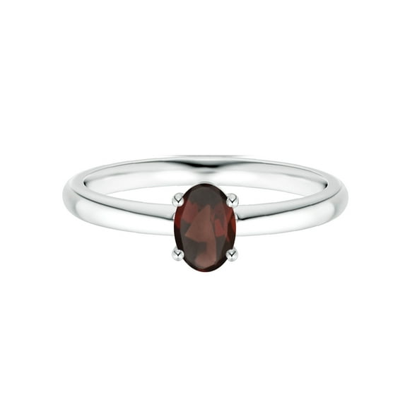 Tiny Cut 0.55 Ctw Oval Garnet Gemstone 925 Sterling Silver Women Stackable Ring