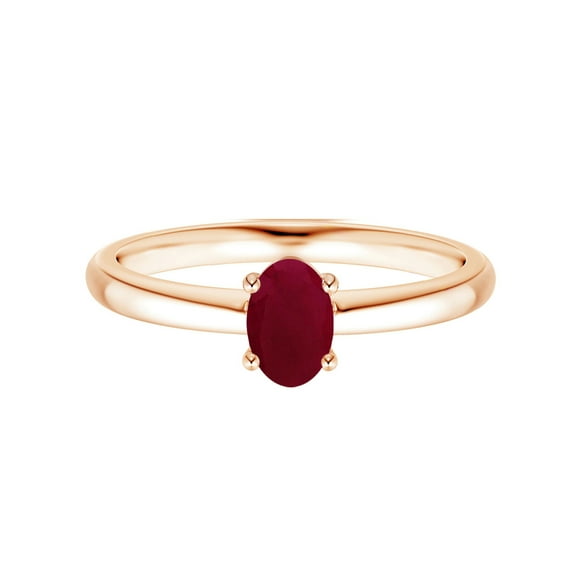 Tiny Cut 0.55 Ctw Oval Ruby 925 Sterling Silver Women Stackable Ring