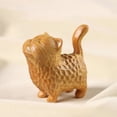 thumbnail image 1 of Tiny Cute Wooden Cat,Cute Animal Figurine Cat Ornament,Handmade Wood Carved Cat Sculpture Statue,Miniature Cat Figurine Crafts, 1 of 12