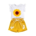 thumbnail image 1 of Tiny Cutey Baby Girl Clothes Outfits Toddler Summer Sleeveless T-Shirt Shorts 2pcs Set for 5-6T, 1 of 6