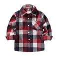 thumbnail image 1 of Tiny Cutey Kids Little Boys Girls Baby Long Sleeve Button Down Plaid Flannel Shirt Top Clothes for 5-6T, 1 of 7