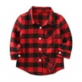 thumbnail image 1 of Tiny Cutey Toddler Baby Boy Christmas Red Long Sleeve Button Down Plaid Flannel Shirt,12-18 Months, 1 of 7
