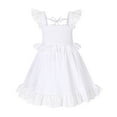 thumbnail image 1 of Tiny Cutey Toddler Baby Girl Dress Kids Summer Cotton Solid Ruffle Sleeveless Skirt Casual Sundress for 18-24 Months, 1 of 7
