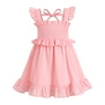 thumbnail image 1 of Tiny Cutey Toddler Baby Girl Dress Kids Summer Cotton Solid Ruffle Sleeveless Skirt Casual Sundress for 18-24 Months, 1 of 6