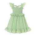 thumbnail image 1 of Tiny Cutey Toddler Baby Girl Dress Kids Summer Cotton Solid Ruffle Sleeveless Skirt Casual Sundress for 18-24 Months, 1 of 7