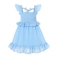 thumbnail image 1 of Tiny Cutey Toddler Baby Girl Dress Kids Summer Cotton Solid Ruffle Sleeveless Skirt Casual Sundress for 4-5T, 1 of 7