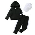 thumbnail image 1 of Tiny Cutey Toddler Girl Boy Hoodie Clothes Set Fall Long Sleeve Solid Baby Sweatsuit Outfits with Cap for 12-18 Months, 1 of 8