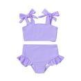 thumbnail image 1 of Tiny Cutey Toddler Girl Swimsuit Set Baby Solid Swimwear Summer Beach Bathing Suit Two Pieces for 3-4T, 1 of 6