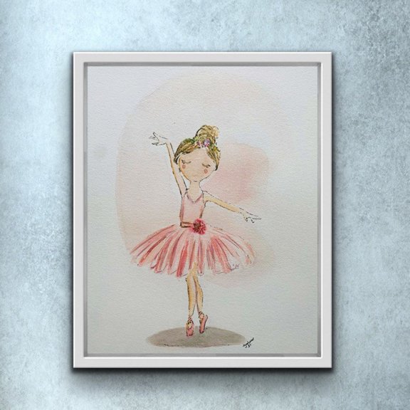 Tiny Dancer Ballerina Wall Art Print, Girls Room Decor