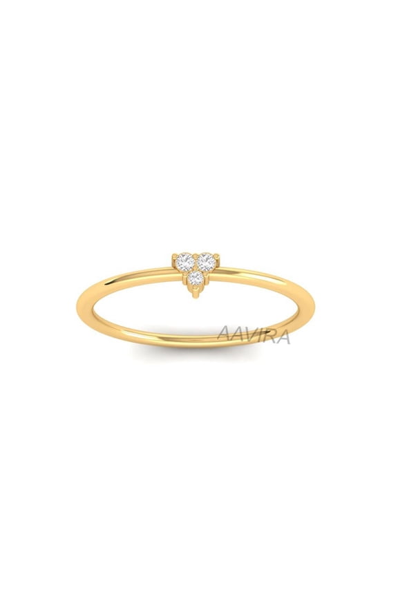 Tiny Diamond Ring, Dainty Handmade Moissanite Ring for Women