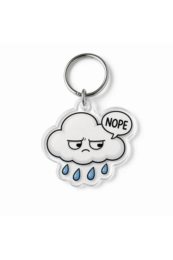 Tiny Drama Cloud Acrylic Keychain Funny Mood Charm Backpack Accessory
