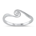 thumbnail image 1 of Tiny Elegant Ocean Wave Spiral Ring .925 Sterling Silver Band Jewelry Female Male Unisex Size 10, 1 of 4