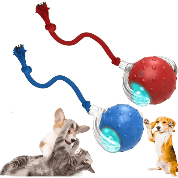 Tiny Fetch Dog Toy, Interactive Dog Ball, 2026 New Living Interactive Dog Cat Toys Rolling Balls, 360° Smart Automatic Rolling Pet Ball, Interactive Fast Moving Toys Balls with Birdsong(2pcs)