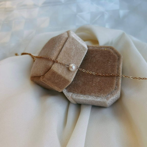 Tiny Freshwater Pearl Necklace with Dainty Chain - Shanali Jewelry