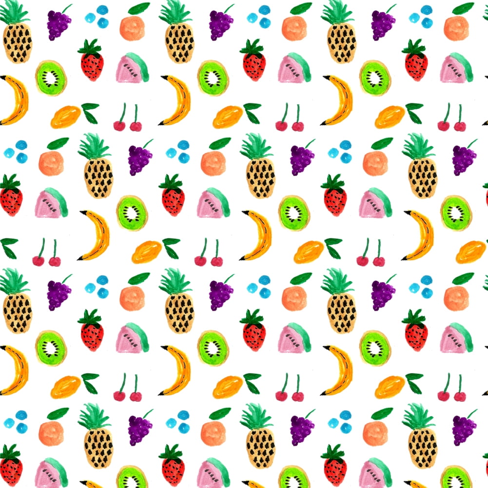 GRAPHICS AND MORE Tiny Fruits Bananas Cherries Grapes Kiwi Pineapples Premium Roll Gift Wrap Wrapping Paper