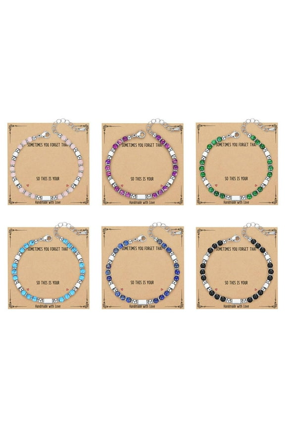 Tiny Gemstone Beaded Bracelets - Holiday Gift for Teen Girls & Women, 17cm
