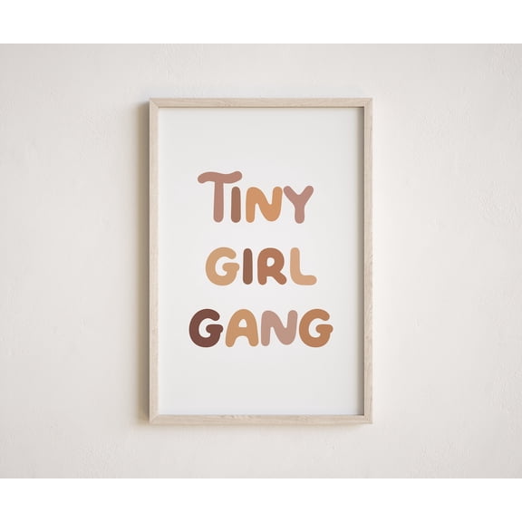 Tiny Girl Gang Print, Boho Girls Room Decor, Girls Playroom Print, Playroom Wall Art, Boho Nursery Print, Girls Room Wall Art, Art Wall Art, Modern Wall Decor, 12x18 UNFRAMED