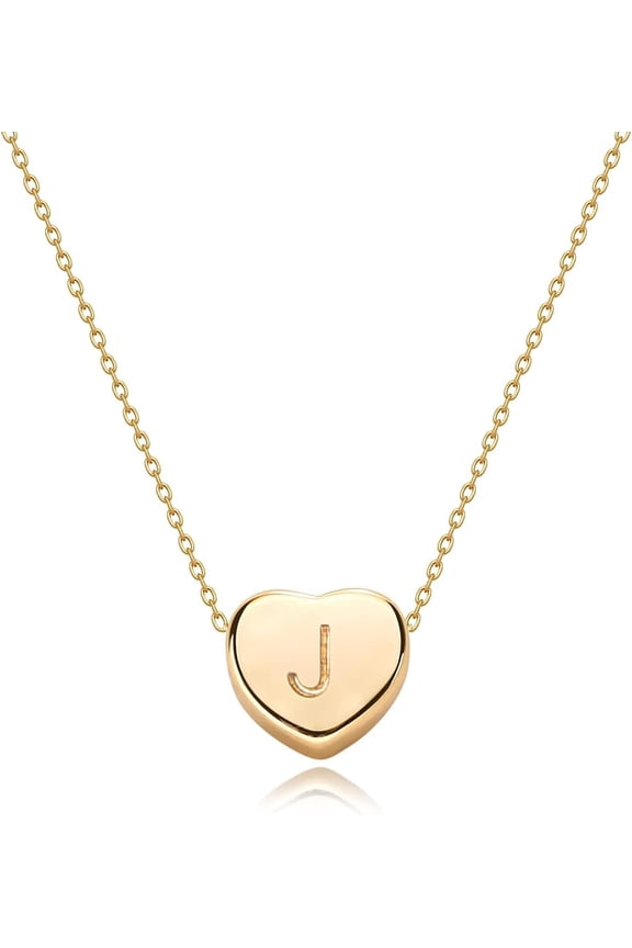 Tiny Gold Initial Heart Necklace-14K Gold Plated Handmade Dainty Letter Heart Necklace For Women Necklace Jewelry[o959]