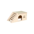 thumbnail image 1 of Tiny Hamster Maze Wood House Fun Slide House Double-Decker Hut for Dwarf Gerbil Mouse Mice Rat Small Animals, Wooden Hamster Hideout House, 1 of 5