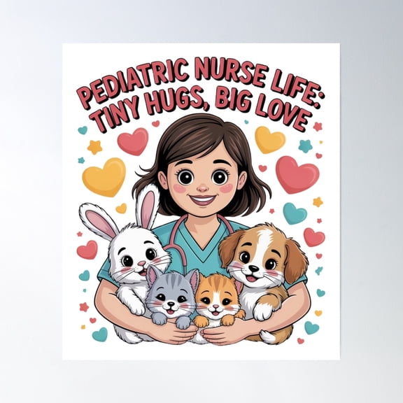 Tiny Hands, Big Impact – Pediatric Nurse Life Design Poster Wall Art, Modern Wall Decor, 8x12 UNFRAMED