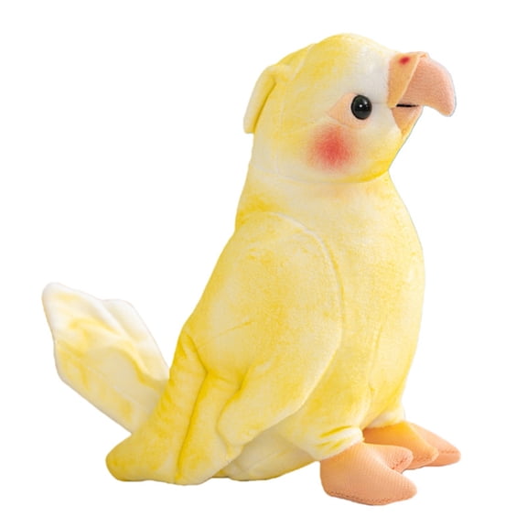 Tiny Heart Cockatiel Plush Toy Yellow 7 Inch Super Soft Realistic Parrot Stuffed Animal Decorative Bird Plush for Home, Office, Gift 1 Piece