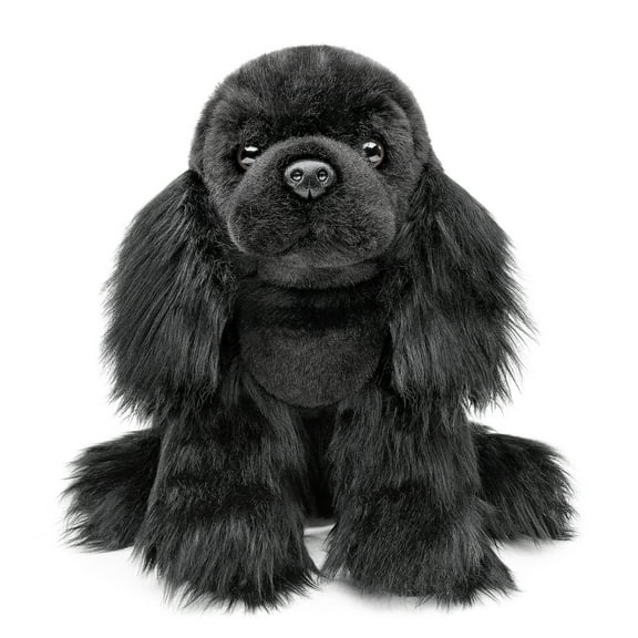 Tiny Heart Cocker Spaniel Stuffed Animal, Soft, Lifelike, Black, 10"