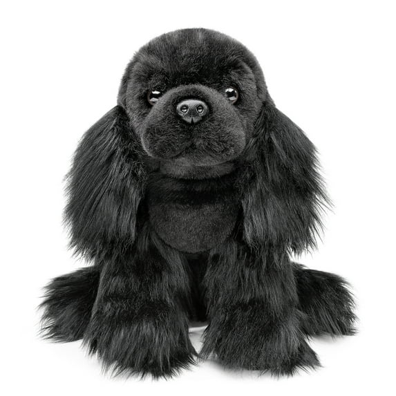 Tiny Heart Cocker Spaniel Stuffed Animal, Soft, Lifelike, Black, 10"