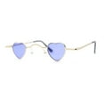thumbnail image 1 of Tiny Heart Shape Pop Hippie Color Metal Rim Sunglasses Gold - Blue, 1 of 4