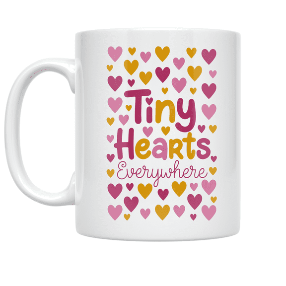 Tiny Hearts Everywhere Pattern - Heart Lover - 11 oz Ceramic Coffee Mug