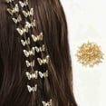 thumbnail image 1 of Tiny Hollow Butterfly Hair Clips 30 Pack, 1.3×2.1cm Metal Mini Butterfly Hair Pins for Wedding Party Daily Hair Styling, Gold, 1 of 6