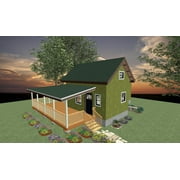Tiny House blueprints Plan with a Loft 495 SQ FT 32x19