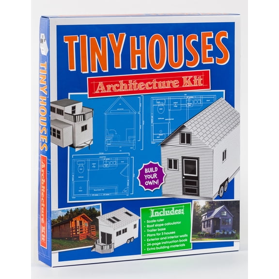 Tiny Houses Architecture Kit: Build Your Own Cardstock Paper Models, Furniture & Trailer with Blueprints, Scale Ruler & , (Hardcover)