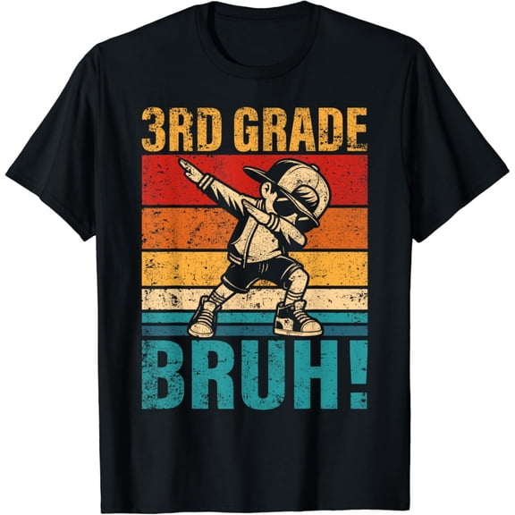 Tiny Hug 3Rd Grade Bruh Dabbing Boy Third Grade Squad Boy Student T-Shirt, Full Size S-5XL Shirt