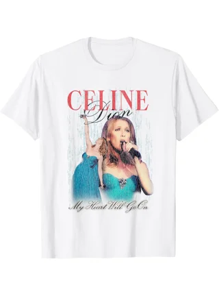 Celine dion Tシャツ My Heart Will Go On XL Celine Dion My Heart Will Go On Death Metal Funny Men's T-Shirt