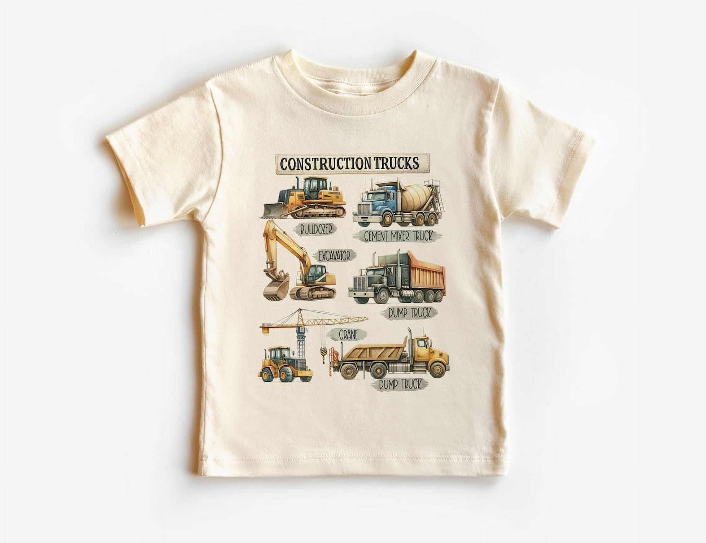 Tiny Hug Construction Trucks Toddler Shirt - Dump Truck, Bulldozer ...