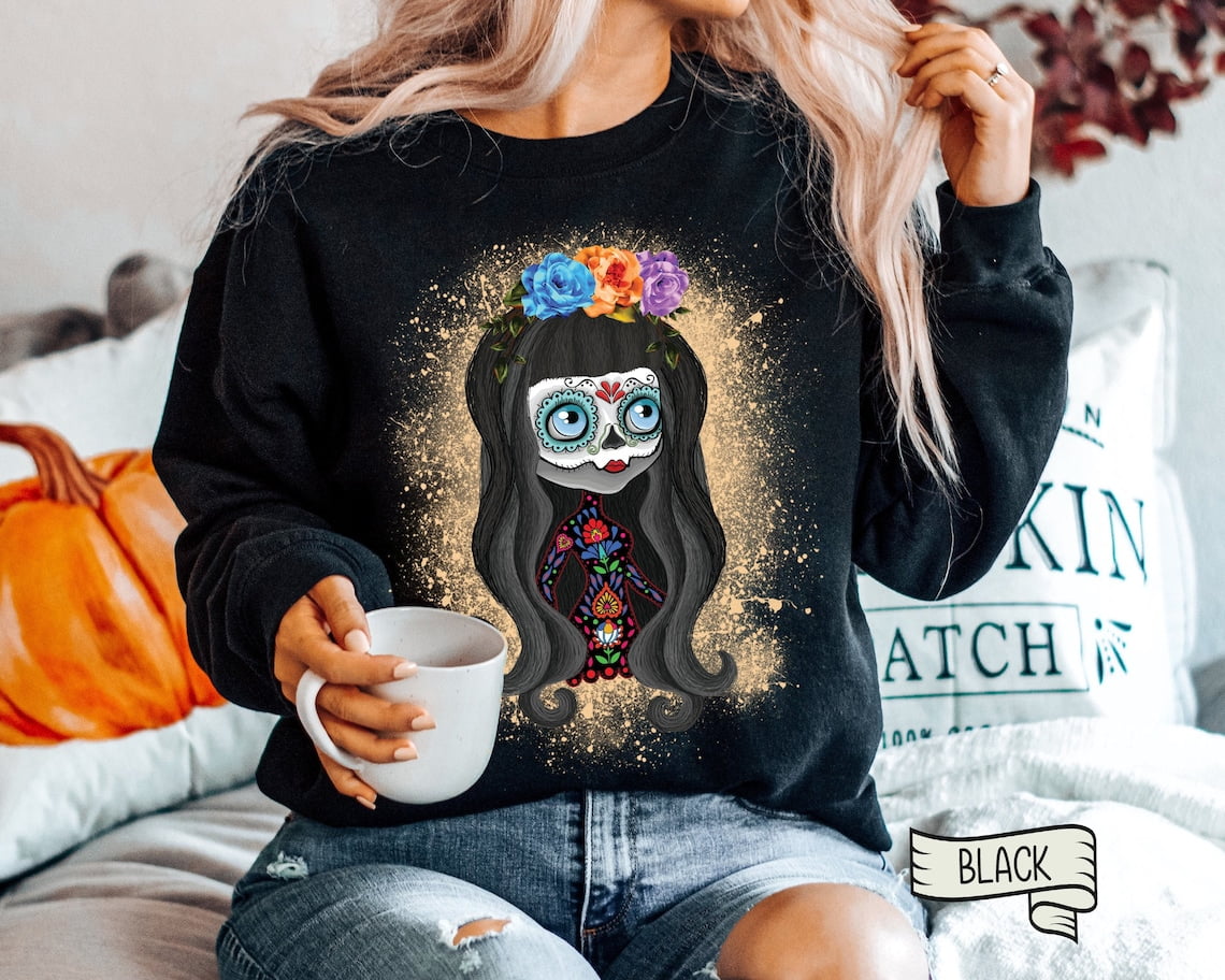Tiny Hug Dia De Los Muertos Sweatshirt, Sugar Skull Day Of The Dead