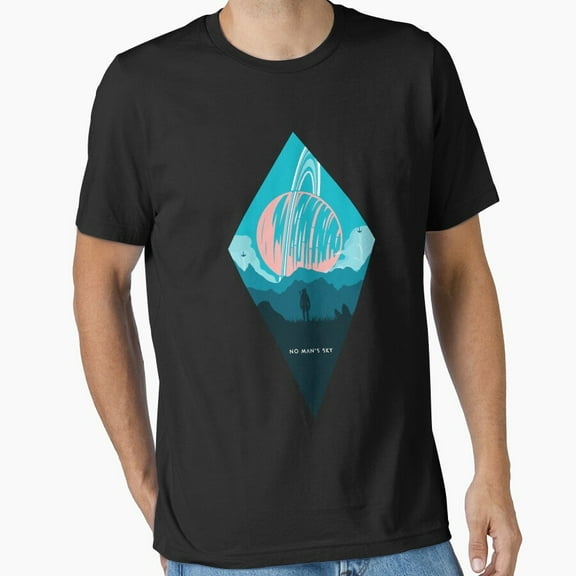 Tiny Hug Gifts Sci Fi No Mans Sky Retro Wave Essential T-Shirt, Full Size S-5XL Shirt