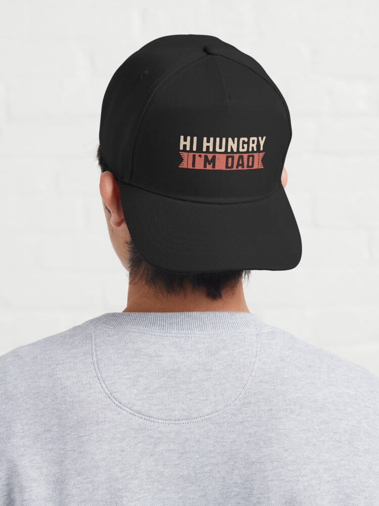 Tiny Hug Hi Hungry I'M Dad Vintage Letters Funny Hungry Dad Joke Cap ...
